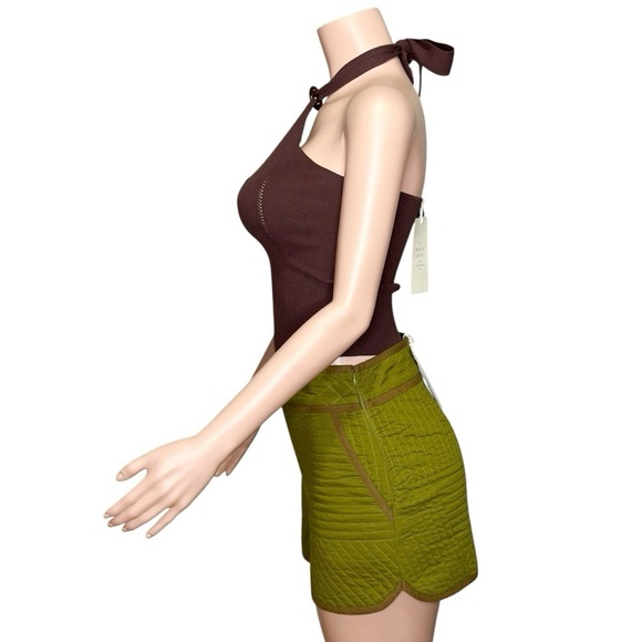 SÉZANE Selin Quilted Shorts, Olive Green, FR36/US4 - Picture 9 of 15